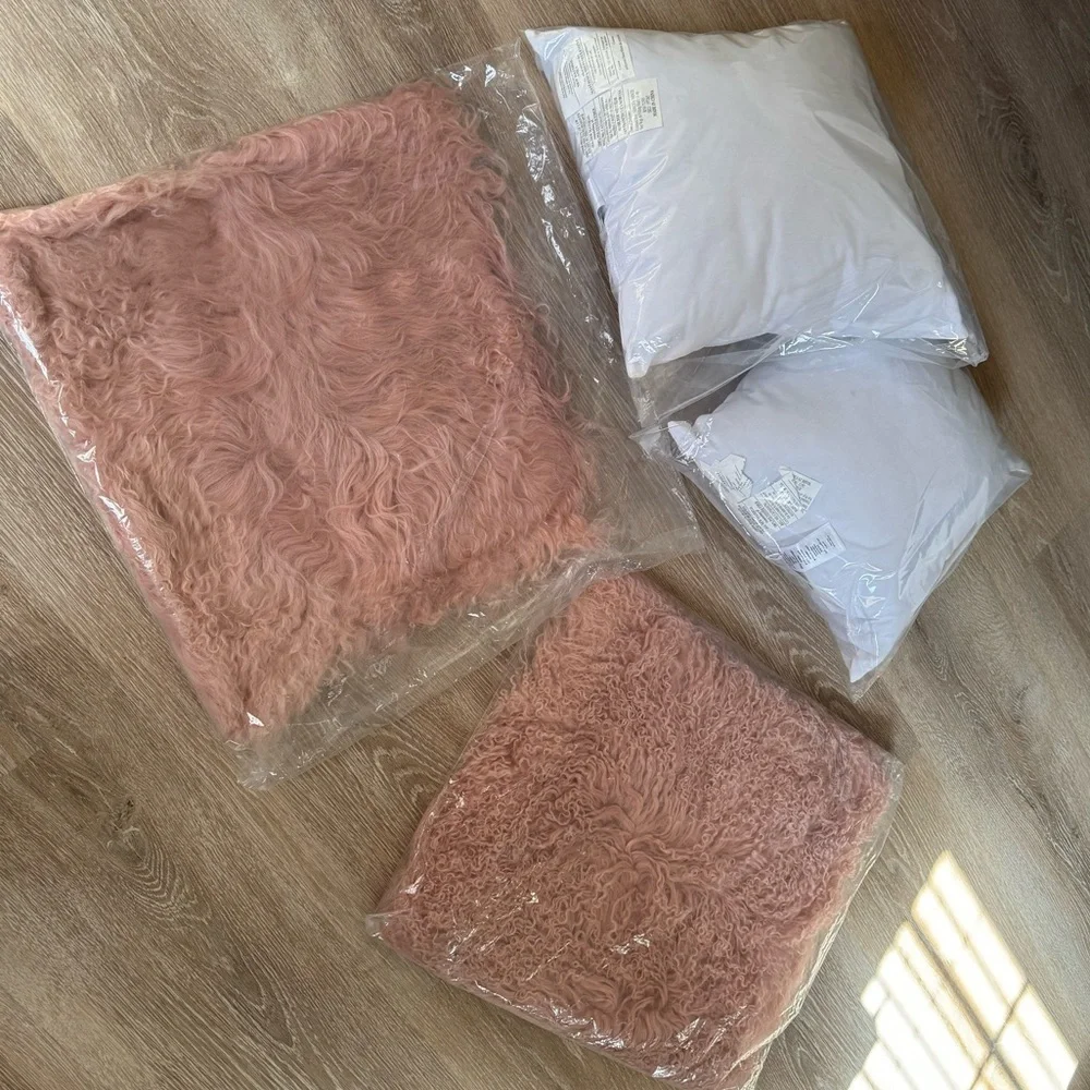 West elm Mongolian lamb accent pillows